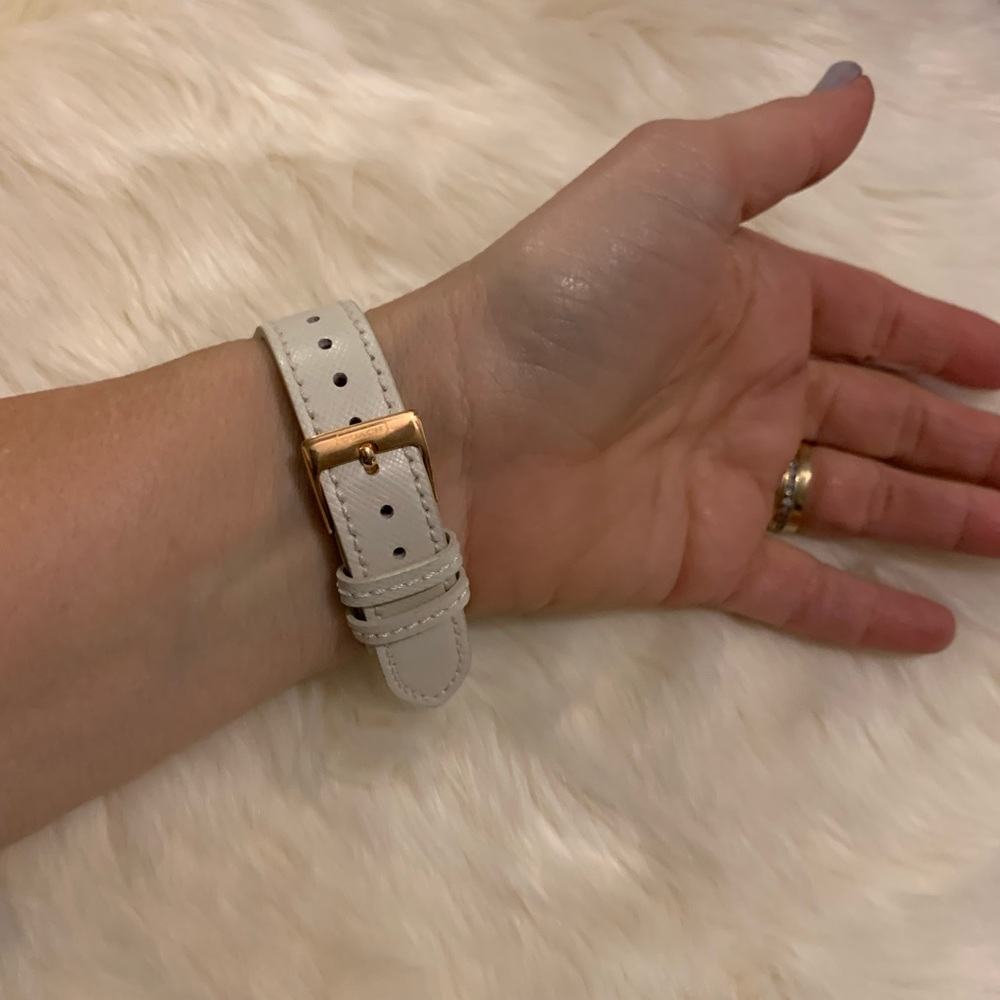 Authentic COACH Rose Gold Dial Signature C WATCH Ivory Genuine Leather Band - Picture 3 of 16
